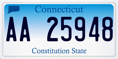 CT license plate AA25948