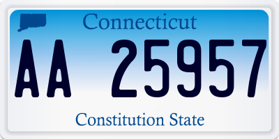 CT license plate AA25957