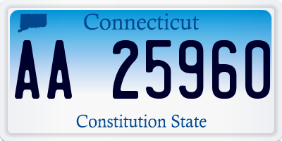 CT license plate AA25960