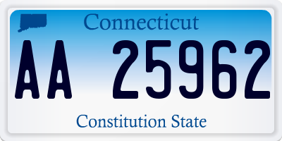 CT license plate AA25962