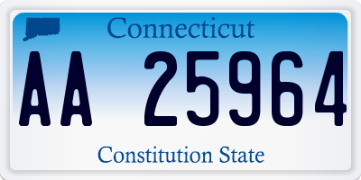 CT license plate AA25964