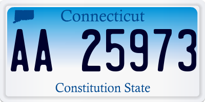 CT license plate AA25973