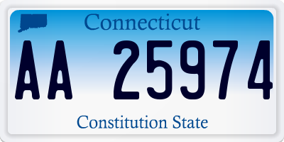 CT license plate AA25974