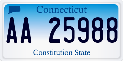 CT license plate AA25988