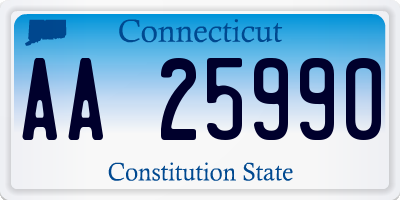 CT license plate AA25990