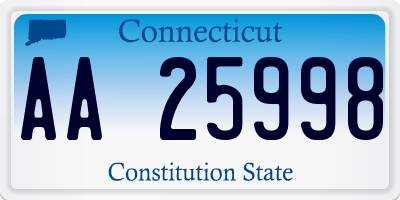 CT license plate AA25998