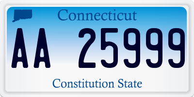 CT license plate AA25999