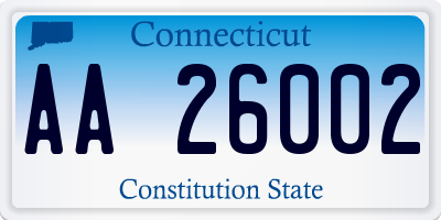 CT license plate AA26002