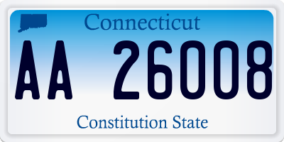 CT license plate AA26008