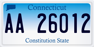 CT license plate AA26012