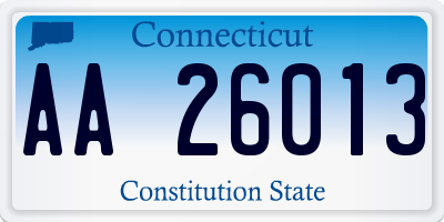 CT license plate AA26013