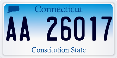 CT license plate AA26017