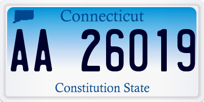 CT license plate AA26019