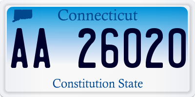 CT license plate AA26020