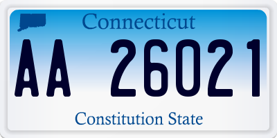 CT license plate AA26021