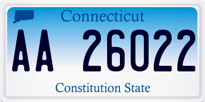 CT license plate AA26022