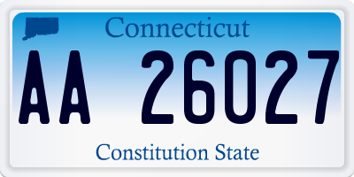 CT license plate AA26027