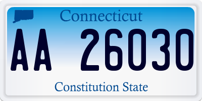 CT license plate AA26030