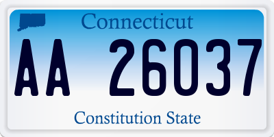 CT license plate AA26037