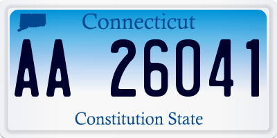 CT license plate AA26041