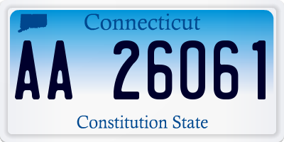 CT license plate AA26061