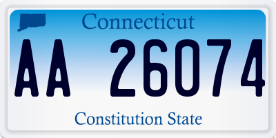 CT license plate AA26074