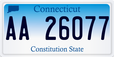 CT license plate AA26077