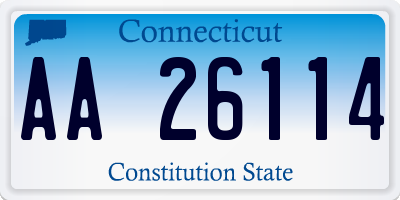 CT license plate AA26114