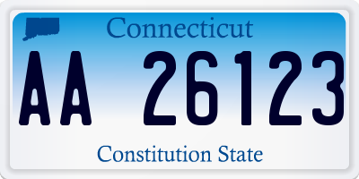 CT license plate AA26123