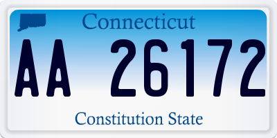 CT license plate AA26172