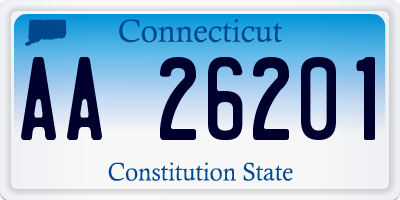 CT license plate AA26201