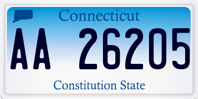 CT license plate AA26205