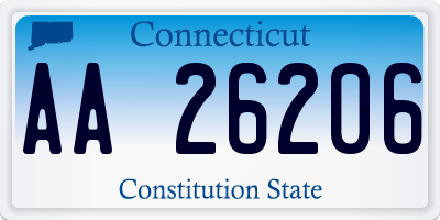 CT license plate AA26206