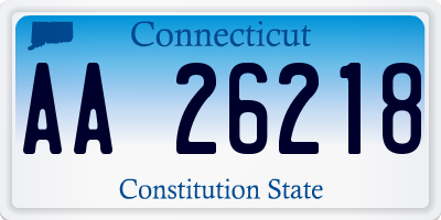CT license plate AA26218