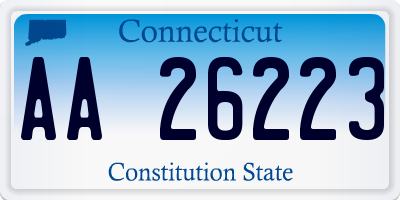 CT license plate AA26223