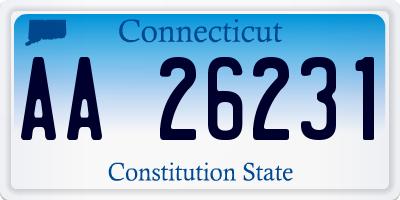 CT license plate AA26231