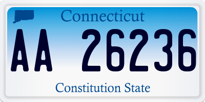 CT license plate AA26236