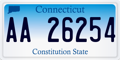 CT license plate AA26254