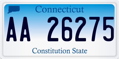 CT license plate AA26275