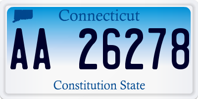 CT license plate AA26278