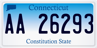 CT license plate AA26293