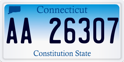 CT license plate AA26307