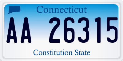 CT license plate AA26315