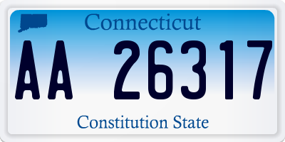 CT license plate AA26317