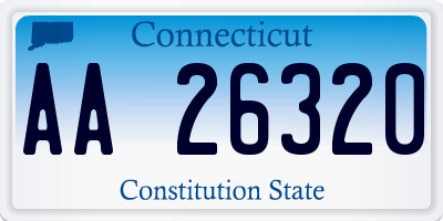 CT license plate AA26320