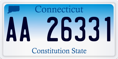 CT license plate AA26331