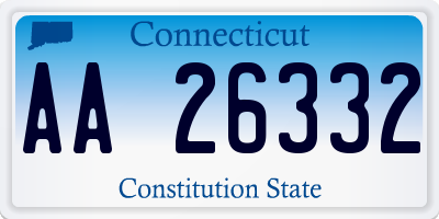 CT license plate AA26332