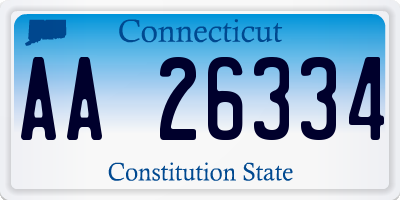 CT license plate AA26334