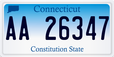 CT license plate AA26347