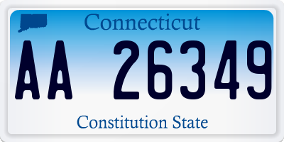 CT license plate AA26349